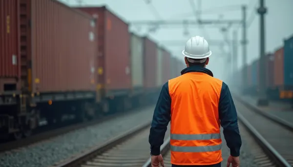 Travailleur isolé sur site logistique ferroviaire